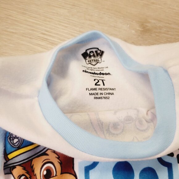 Paw Patrol Toddler Boys Sz 2T Long Sleeve Shirt Pants 2 pc Fleece Pajama Set - Picture 4 of 5